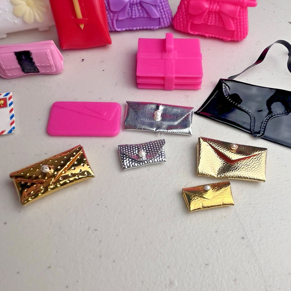 Barbie Accessory Purses Clutch Wallet Over Shoulder Bags Silver Gold Lot of 14 - Picture 3 of 7